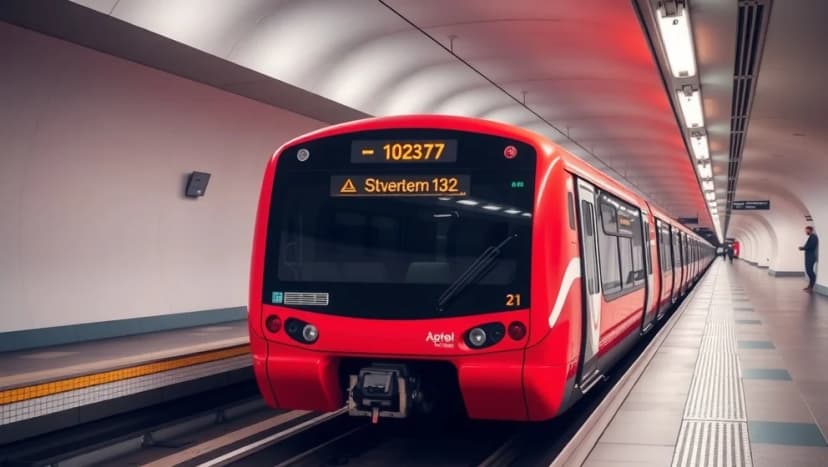 Röda linjen tunnelbana genom Stockholm